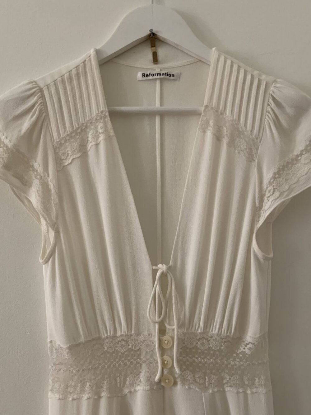 Reformation Off-white Lace Midi Dress - Picture 3 of 5